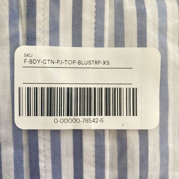 Everlane The Woven P.J. Top Cotton Blue Stripes Size XS NWT - Picture 7 of 7